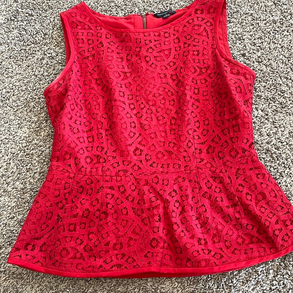 Banana Republic Lace Peplum Tank Top